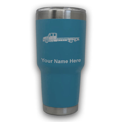 LaserGram 30oz Tumbler Mug, Flat Bed Tow Truck, Personalized Engraving Included