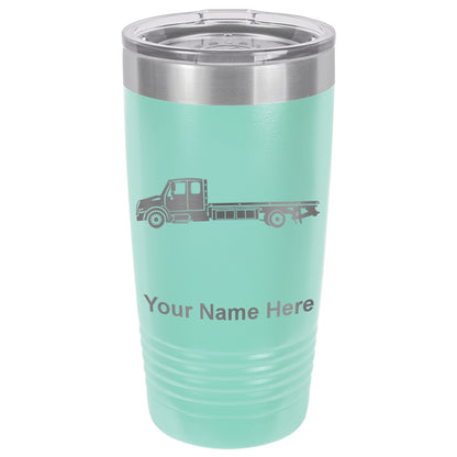 20oz Vacuum Insulated Tumbler Mug, Flat Bed Tow Truck, Personalized Engraving Included