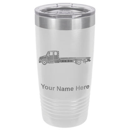 20oz Vacuum Insulated Tumbler Mug, Flat Bed Tow Truck, Personalized Engraving Included