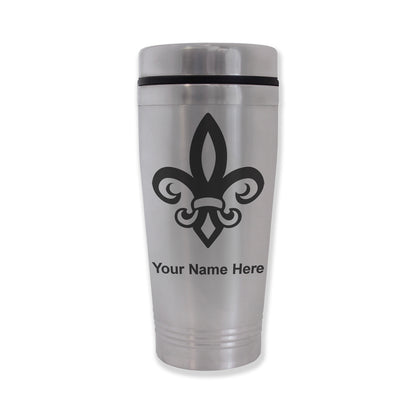 Commuter Travel Mug, Fleur de Lis, Personalized Engraving Included
