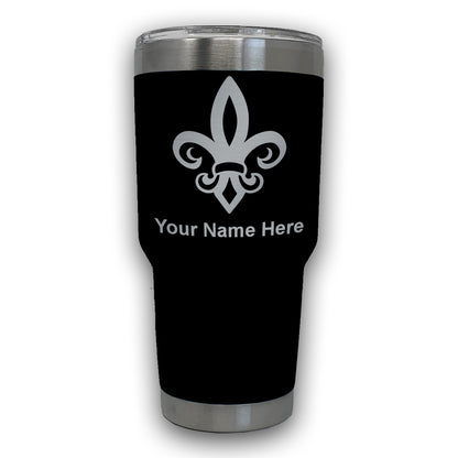 LaserGram 30oz Tumbler Mug, Fleur de Lis, Personalized Engraving Included