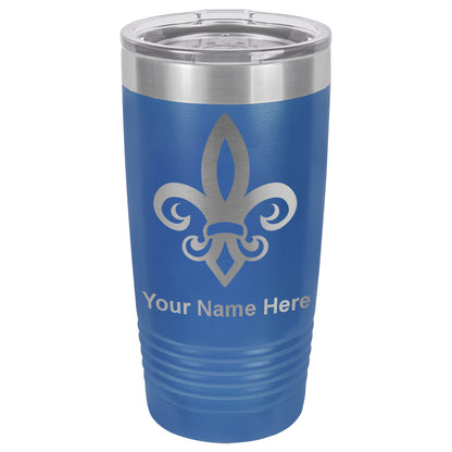20oz Vacuum Insulated Tumbler Mug, Fleur de Lis, Personalized Engraving Included