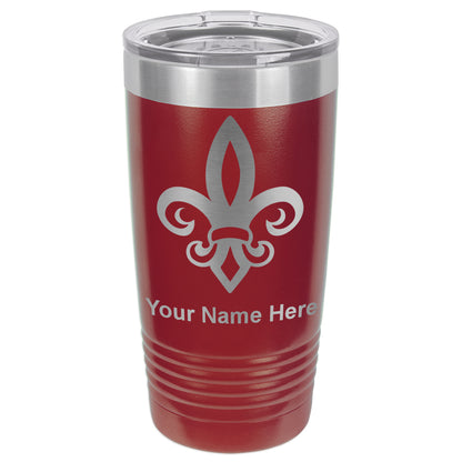 20oz Vacuum Insulated Tumbler Mug, Fleur de Lis, Personalized Engraving Included
