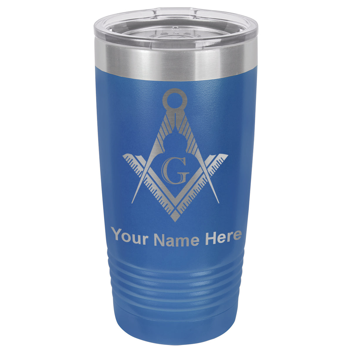 20oz Vacuum Insulated Tumbler Mug, Freemason Symbol, Personalized Engraving Included