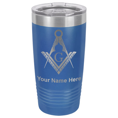 20oz Vacuum Insulated Tumbler Mug, Freemason Symbol, Personalized Engraving Included