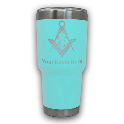 LaserGram 30oz Tumbler Mug, Freemason Symbol, Personalized Engraving Included