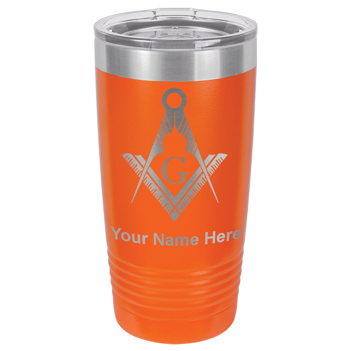 20oz Vacuum Insulated Tumbler Mug, Freemason Symbol, Personalized Engraving Included