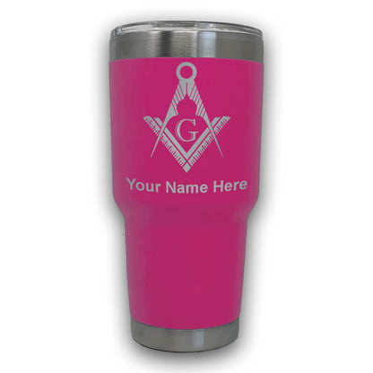 LaserGram 30oz Tumbler Mug, Freemason Symbol, Personalized Engraving Included