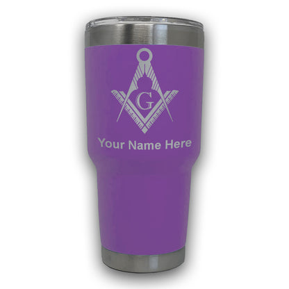 LaserGram 30oz Tumbler Mug, Freemason Symbol, Personalized Engraving Included