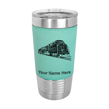20oz Faux Leather Tumbler Mug, Freight Train, Personalized Engraving Included - LaserGram Custom Engraved Gifts