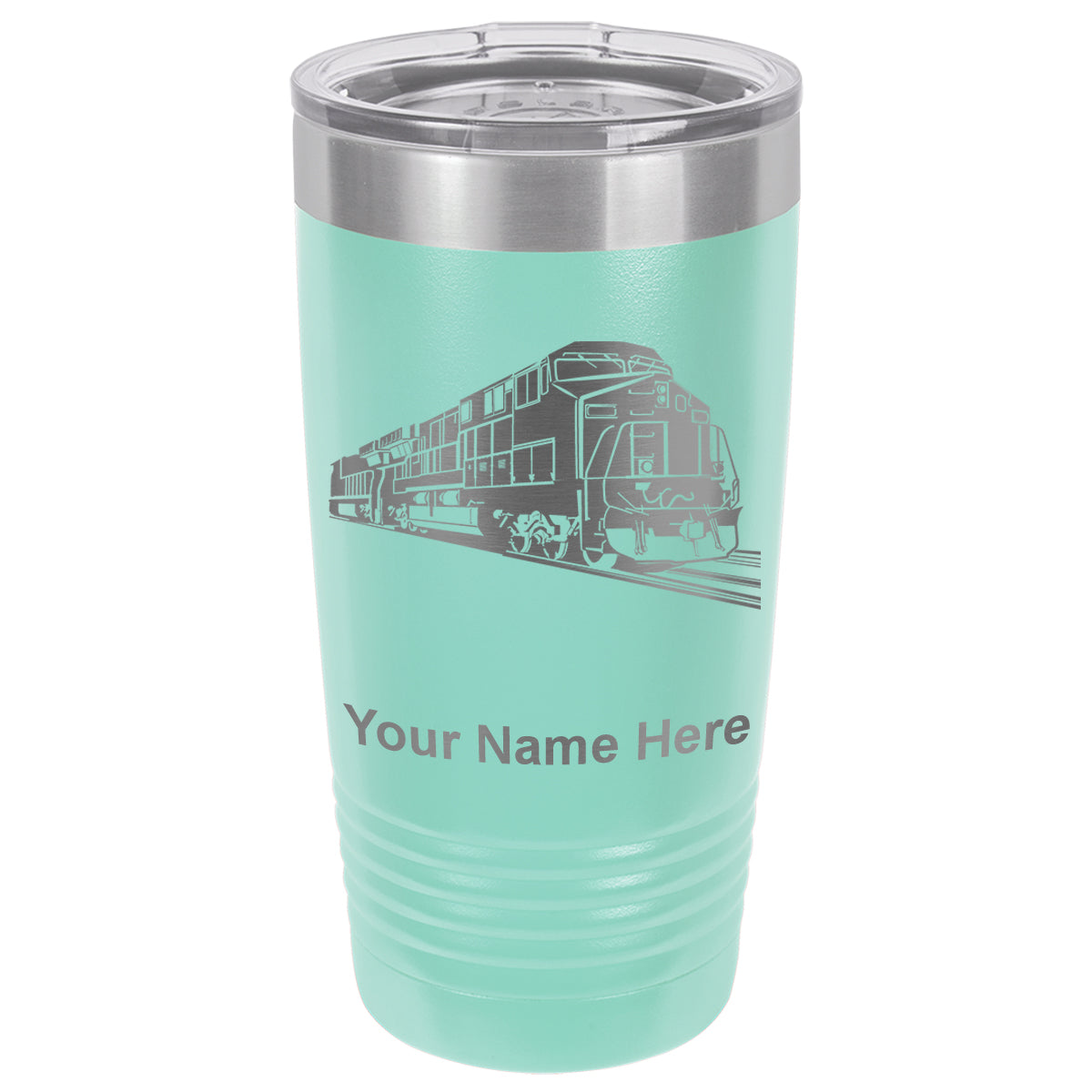 20oz Vacuum Insulated Tumbler Mug, Freight Train, Personalized Engraving Included