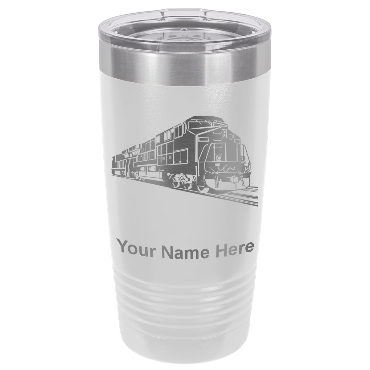 20oz Vacuum Insulated Tumbler Mug, Freight Train, Personalized Engraving Included