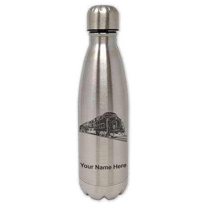 LaserGram Single Wall Water Bottle, Freight Train, Personalized Engraving Included