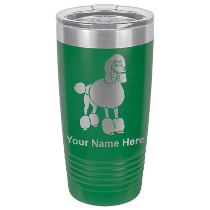 20oz Vacuum Insulated Tumbler Mug, French Poodle Dog, Personalized Engraving Included