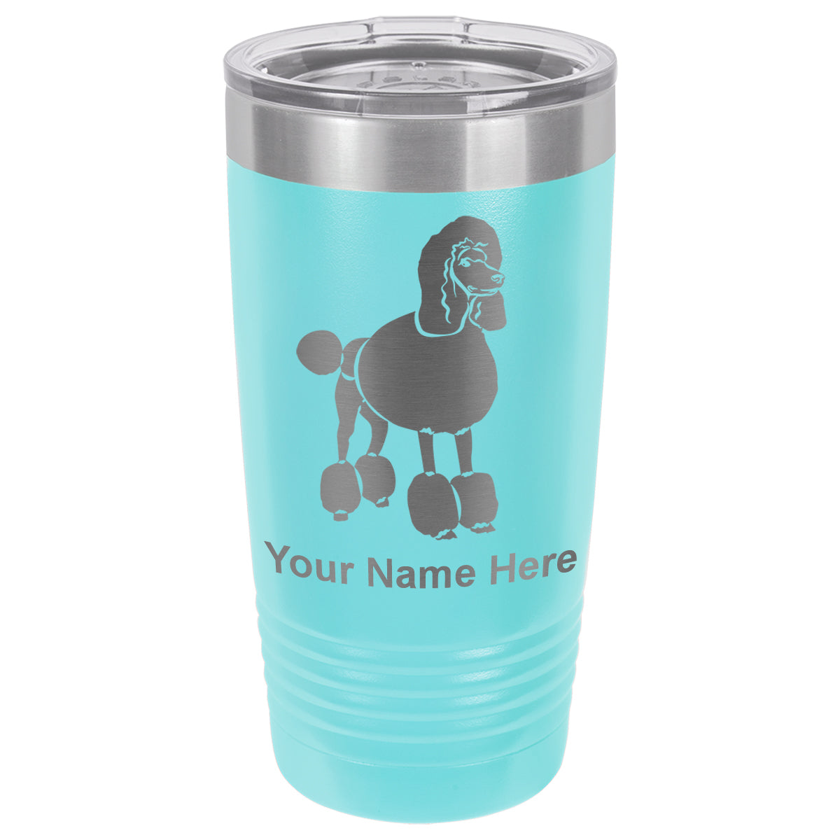 20oz Vacuum Insulated Tumbler Mug, French Poodle Dog, Personalized Engraving Included