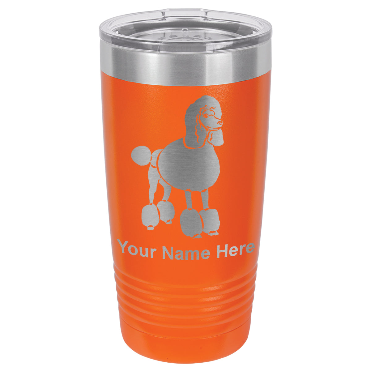 20oz Vacuum Insulated Tumbler Mug, French Poodle Dog, Personalized Engraving Included