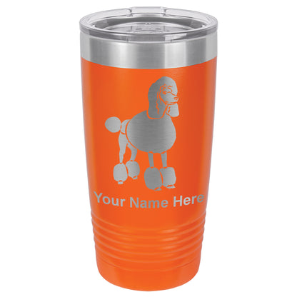 20oz Vacuum Insulated Tumbler Mug, French Poodle Dog, Personalized Engraving Included