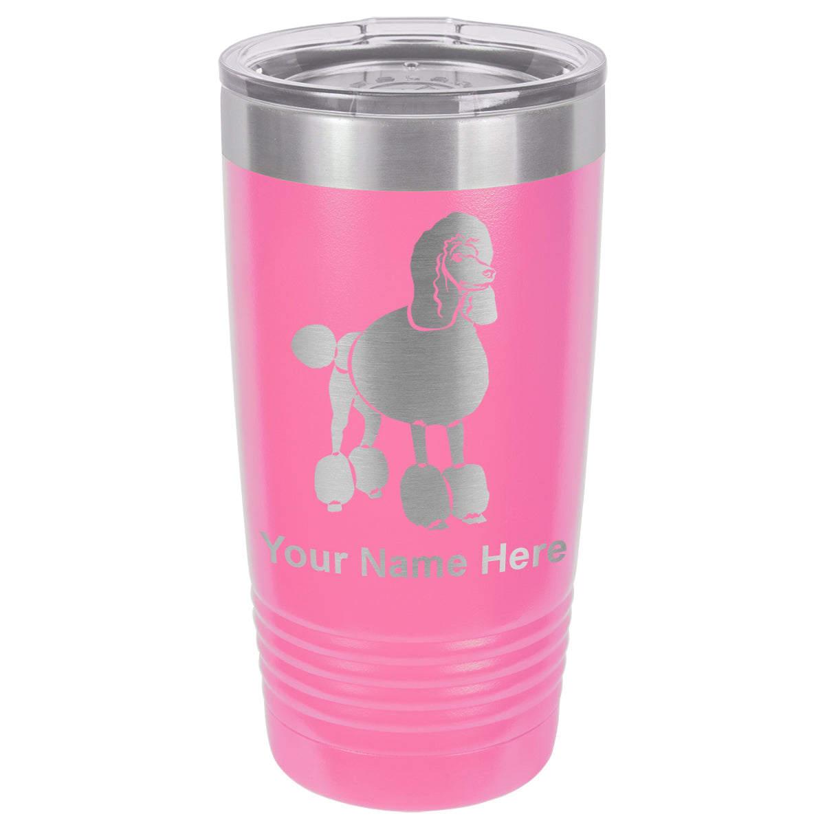 20oz Vacuum Insulated Tumbler Mug, French Poodle Dog, Personalized Engraving Included