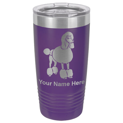 20oz Vacuum Insulated Tumbler Mug, French Poodle Dog, Personalized Engraving Included