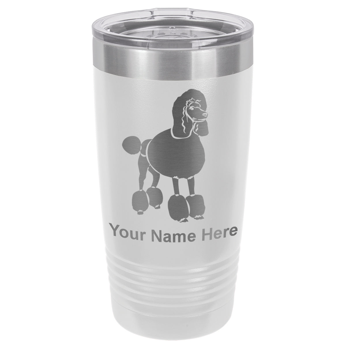 20oz Vacuum Insulated Tumbler Mug, French Poodle Dog, Personalized Engraving Included