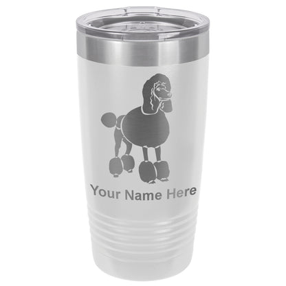 20oz Vacuum Insulated Tumbler Mug, French Poodle Dog, Personalized Engraving Included