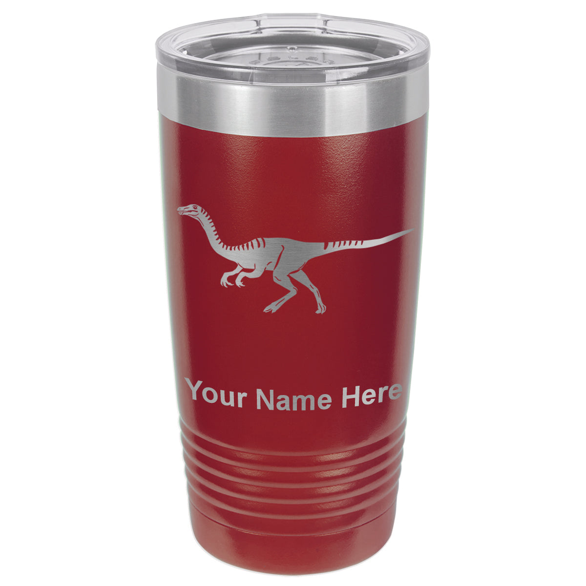 20oz Vacuum Insulated Tumbler Mug, Gallimimus Dinosaur, Personalized Engraving Included