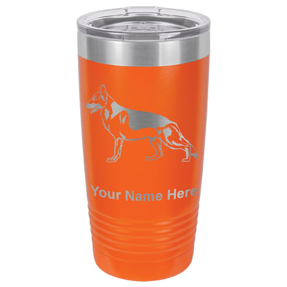 20oz Vacuum Insulated Tumbler Mug, German Shepherd Dog, Personalized Engraving Included
