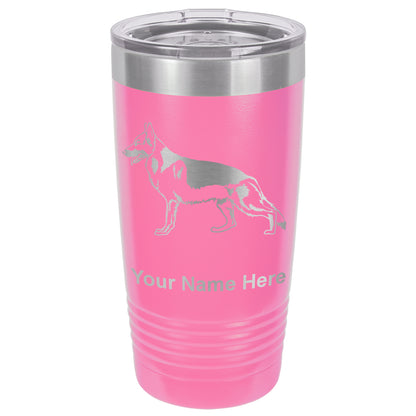 20oz Vacuum Insulated Tumbler Mug, German Shepherd Dog, Personalized Engraving Included