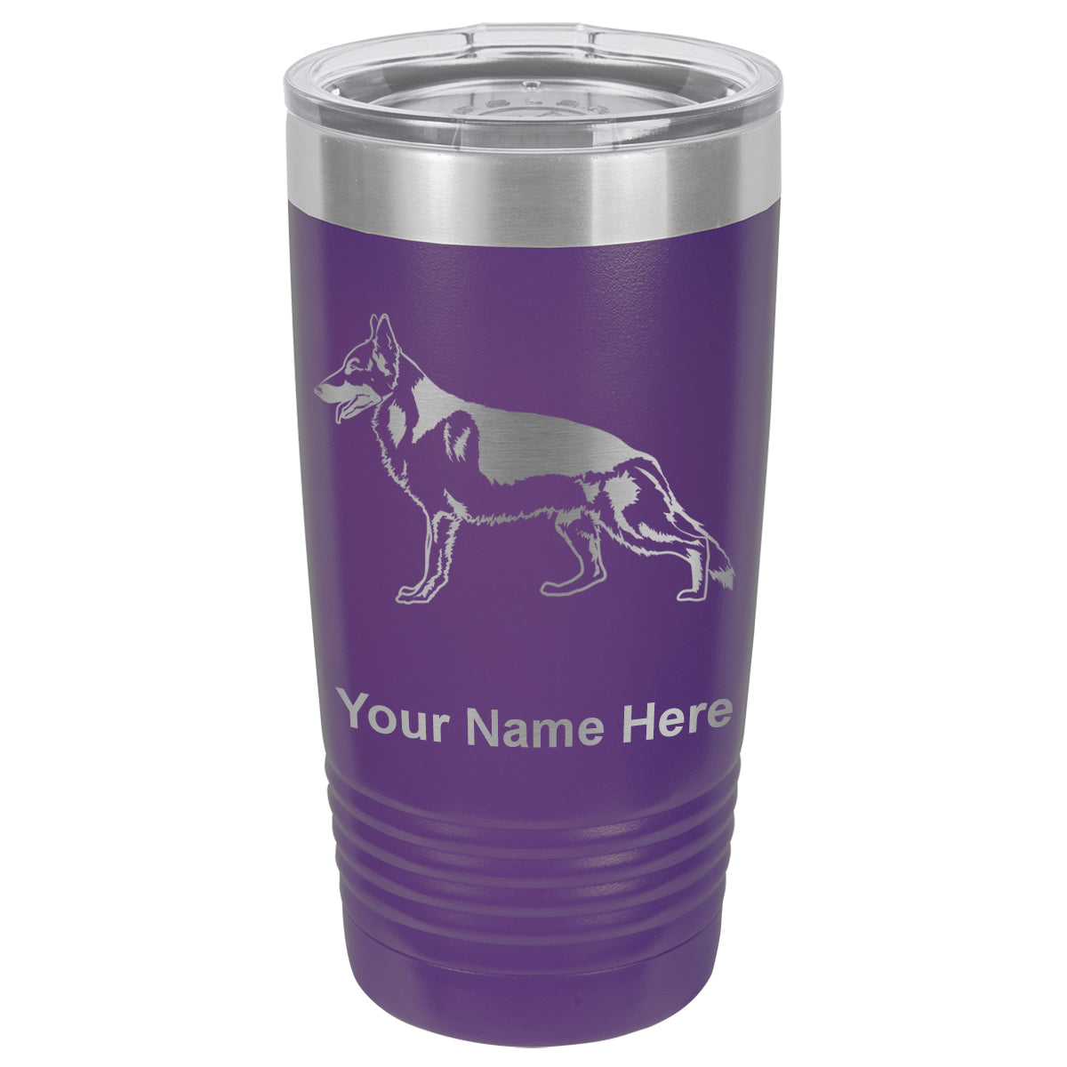 20oz Vacuum Insulated Tumbler Mug, German Shepherd Dog, Personalized Engraving Included