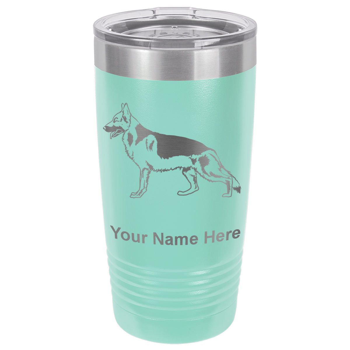 20oz Vacuum Insulated Tumbler Mug, German Shepherd Dog, Personalized Engraving Included