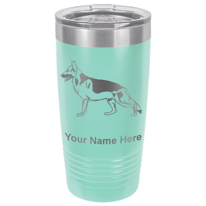 20oz Vacuum Insulated Tumbler Mug, German Shepherd Dog, Personalized Engraving Included
