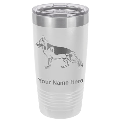 20oz Vacuum Insulated Tumbler Mug, German Shepherd Dog, Personalized Engraving Included