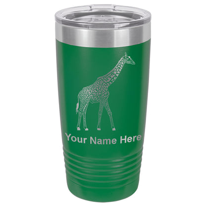 20oz Vacuum Insulated Tumbler Mug, Giraffe, Personalized Engraving Included