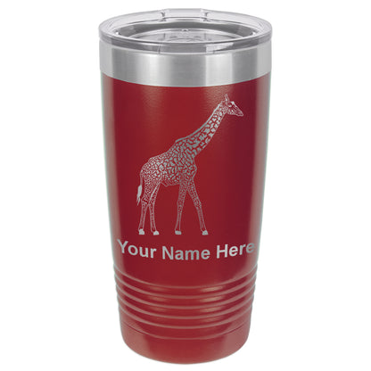 20oz Vacuum Insulated Tumbler Mug, Giraffe, Personalized Engraving Included