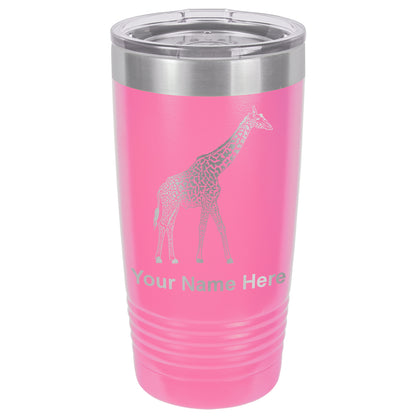 20oz Vacuum Insulated Tumbler Mug, Giraffe, Personalized Engraving Included