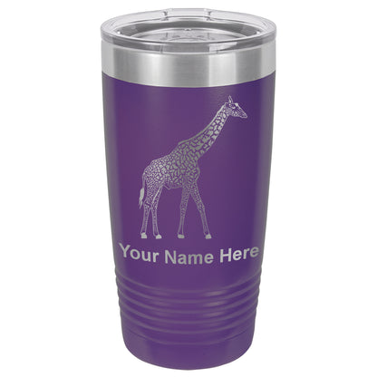 20oz Vacuum Insulated Tumbler Mug, Giraffe, Personalized Engraving Included