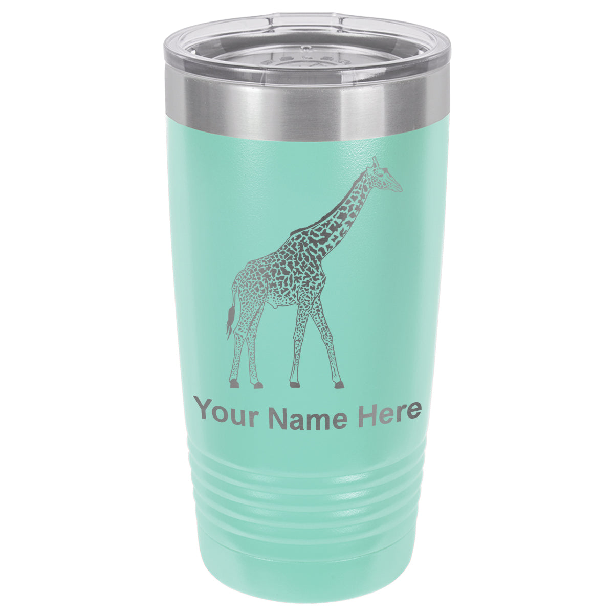 20oz Vacuum Insulated Tumbler Mug, Giraffe, Personalized Engraving Included