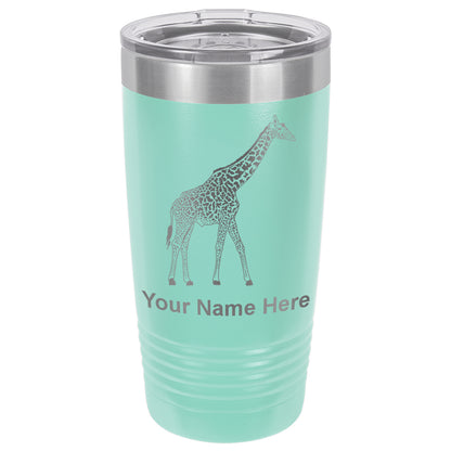 20oz Vacuum Insulated Tumbler Mug, Giraffe, Personalized Engraving Included