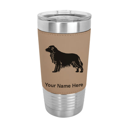 20oz Faux Leather Tumbler Mug, Golden Retriever Dog, Personalized Engraving Included - LaserGram Custom Engraved Gifts