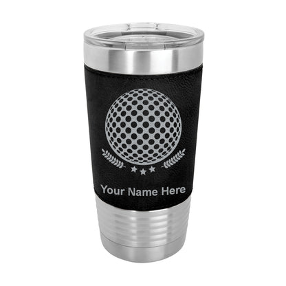 20oz Faux Leather Tumbler Mug, Golf Ball, Personalized Engraving Included - LaserGram Custom Engraved Gifts