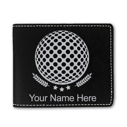 Faux Leather Bi-Fold Wallet, Golf Ball, Personalized Engraving Included