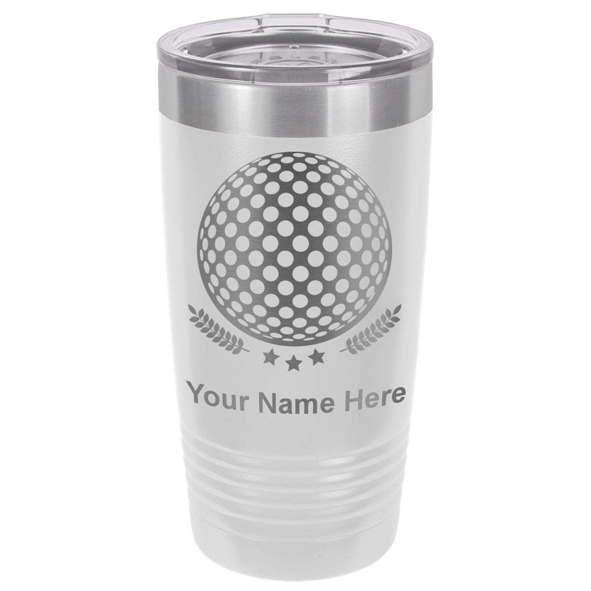 20oz Vacuum Insulated Tumbler Mug, Golf Ball, Personalized Engraving Included