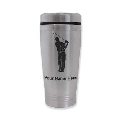 Commuter Travel Mug, Golfer, Personalized Engraving Included