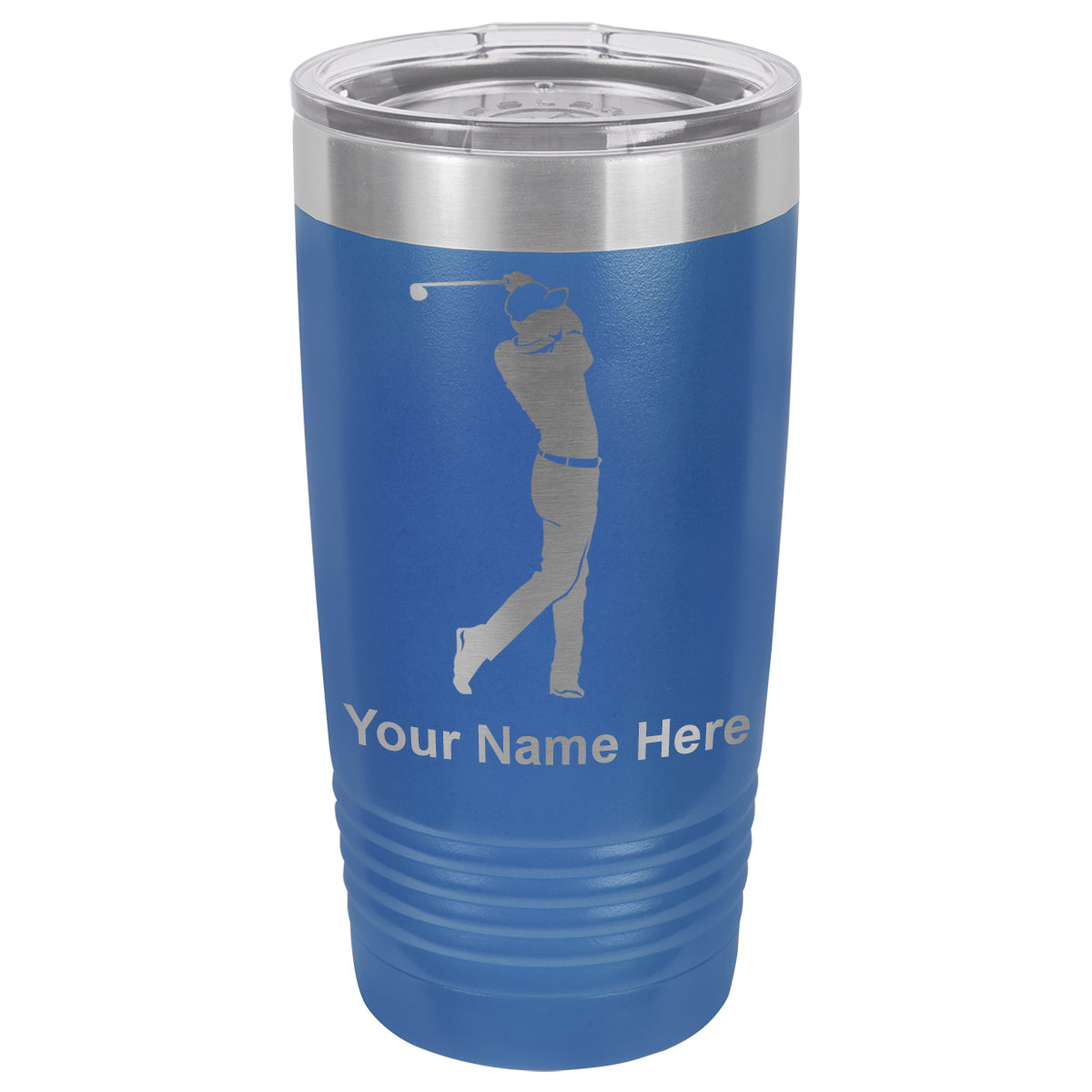 20oz Vacuum Insulated Tumbler Mug, Golfer Golfing, Personalized Engraving Included