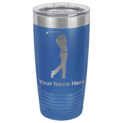 20oz Vacuum Insulated Tumbler Mug, Golfer Golfing, Personalized Engraving Included