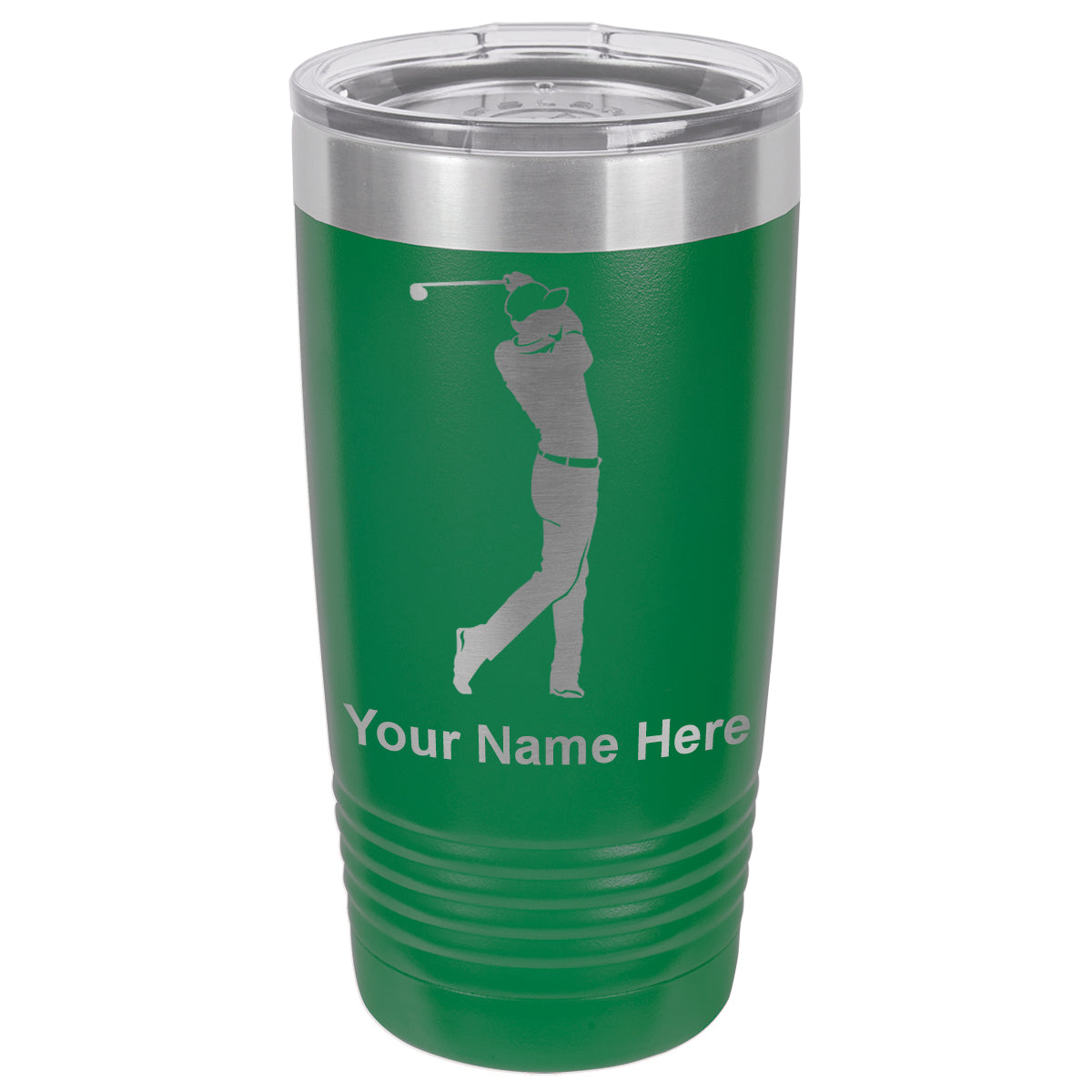 20oz Vacuum Insulated Tumbler Mug, Golfer Golfing, Personalized Engraving Included