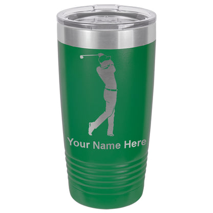 20oz Vacuum Insulated Tumbler Mug, Golfer Golfing, Personalized Engraving Included