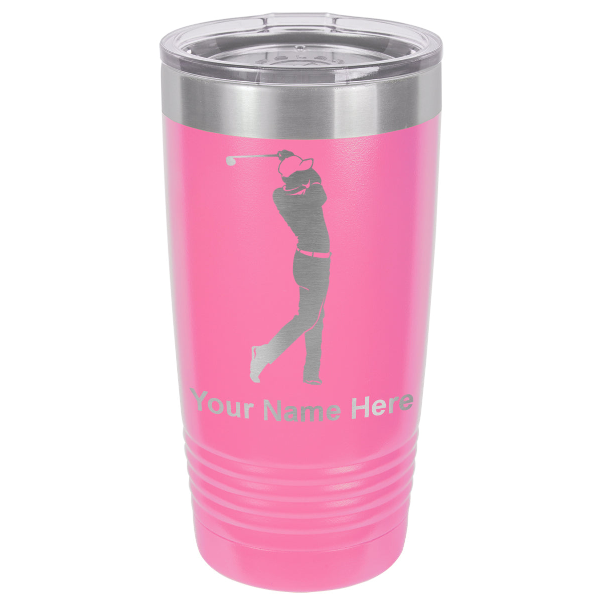 20oz Vacuum Insulated Tumbler Mug, Golfer Golfing, Personalized Engraving Included