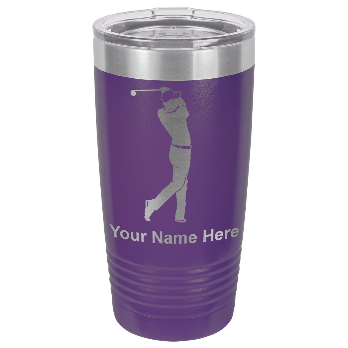 20oz Vacuum Insulated Tumbler Mug, Golfer Golfing, Personalized Engraving Included