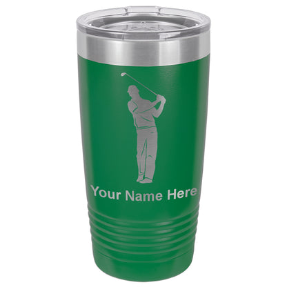 20oz Vacuum Insulated Tumbler Mug, Golfer, Personalized Engraving Included